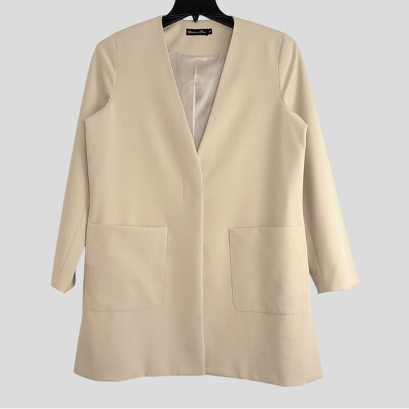 Esstele & Finn Jackets & Blazers - Estelle and Finn NY Women’s Size 10 Beige Blazer Quiet Luxury Scandi Minimalist
